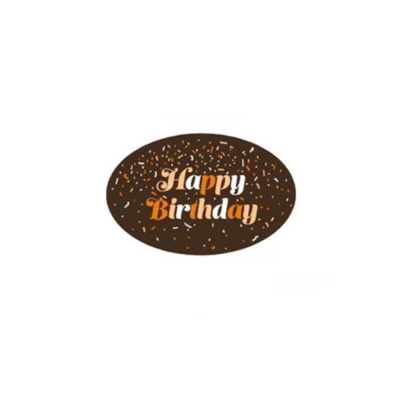 Belgian Chocolate Printed Decorations - Happy Birthday Confetti - Dark - 140pcs