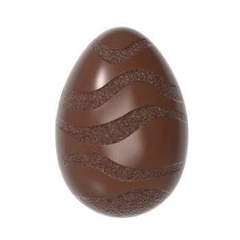 Polycarbonate Wave Pattern Chocolate Egg Mold - 33mm x 23mm x h 12mm - 6gr - 24 cavity