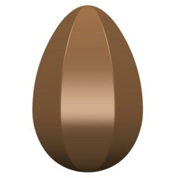 Polycarbonate Hexagonal Chocolate Egg Mold - 150mm x 99.5mm - DX + SX - 275x175x24mm
