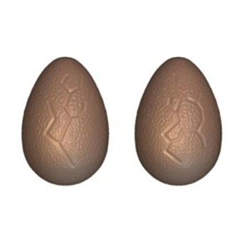 Polycarbonate Cracked Egg Chocolate Mold - 135mm x 91.6mm - DX + SX - 275x175x24mm