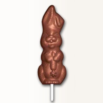 Polycarbonate Chocolate Easter Bunny Lollipop Mold - 90mm x 32.3mm - 6 cavity - 19gr
