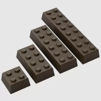 Polycarbonate Toy Bricks Mold - 80mm x 20mm x h 11mm - 17gr - 25 cavity