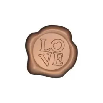 Polycarbonate LOVE Chocolate Stamp Mold - 33mm x 33.3mm x 6.6mm - 18 cavity - 5gr