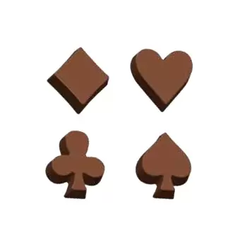 Polycarbonate Poker Playing Card Suits Shapes Chocolate Mold - 20 cavity - 6 gr