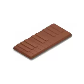 Polycarbonate Piano Chocolate Tablet Bar Mold - 129.2mm x 27mm x h 7mm - 4 cavity - 50.5gr