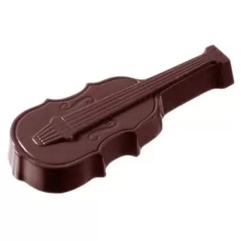 Polycarbonate Violin Chocolate Mold - 74mm x 30mm x h 8mm - 14gr - 12 cavity