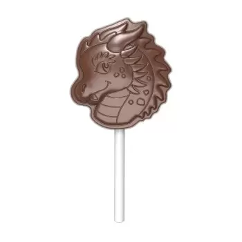 Polycarbonate Dragon Lollipop Chocolate Mold - 55mm x 50mm x h 12mm - 20gr - 5 cavity