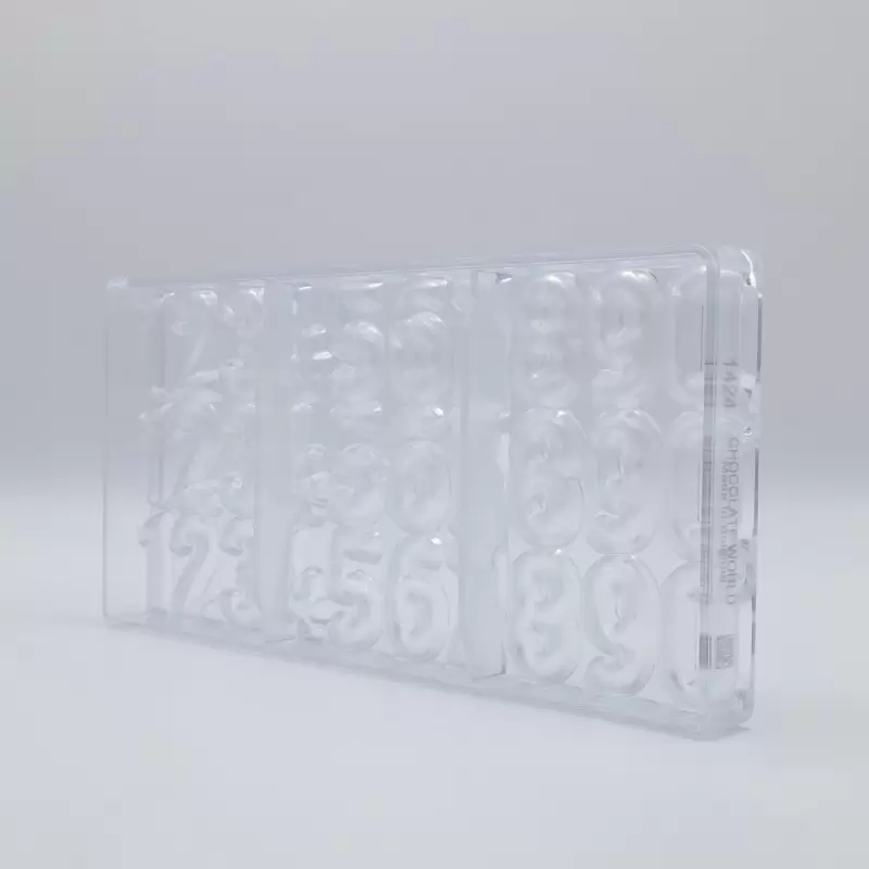 Polycarbonate Numbers 0-9 Chocolate Mold - 40mm x 25mm x 8mm - 3.55gr - 30 cavity