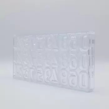 Polycarbonate Numbers 0-9 Chocolate Mold - 40mm x 25mm x 8mm - 3.55gr - 30 cavity