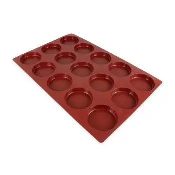 SILMAE Professional Silicone Pastry Mold - Cylinder - Ø105mm x h 20 mm – 166 ml - 15 cavity