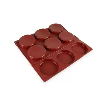 SILMAE Professional Silicone Pastry Mold - Cylinder - Ø114mm x h 20 mm – 196 ml - 12 cavity