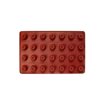 SILMAE Professional Silicone Pastry Mold - Mini Canelé - Ø25mm x h 23 mm – 8 ml - 28 cavity - 200 x 300 mm tray