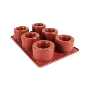 SILMAE Professional Silicone Pastry Mold - Savarin with Well - Ø75mm x h 45 mm – 160 ml - 6 cavity