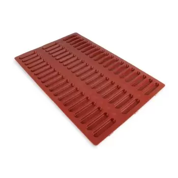 SILMAE Professional Silicone Pastry Mold - Ladyfinger Biscuits - 90mm x 20mm x 9mm - 15ml - 54 cavity