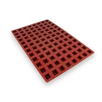 SILMAE Professional Silicone Pastry Mold - Mini Cube with Well - 30mm x30mm x h 20mm - 16ml - 96 cavity