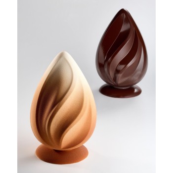 Pavoni Thermoformed Flame Chocolate Egg Mold - Ø 130mm × 215mm h - 340g - 2 kit each box