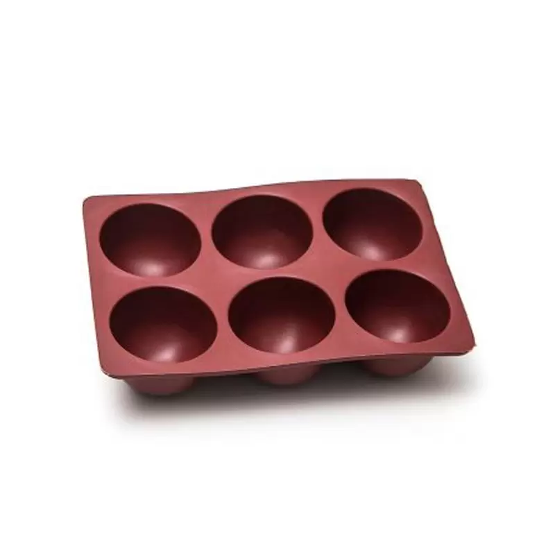 SILMAE Professional Silicone Pastry Mold - Mystery Half Sphere - Ø 75mm x 55mm – 180 ml - 6 cavity - 180 x 280 mm