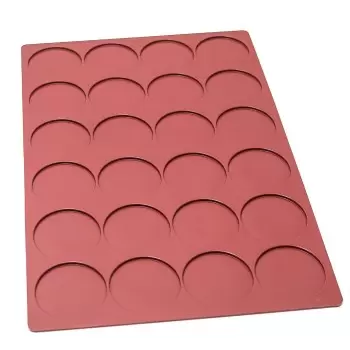 SILMAE Professional Silicone Pastry Mold - Florentine Biscuit - Ø 89mm x 3.4mm – 21 ml - 21 cavity