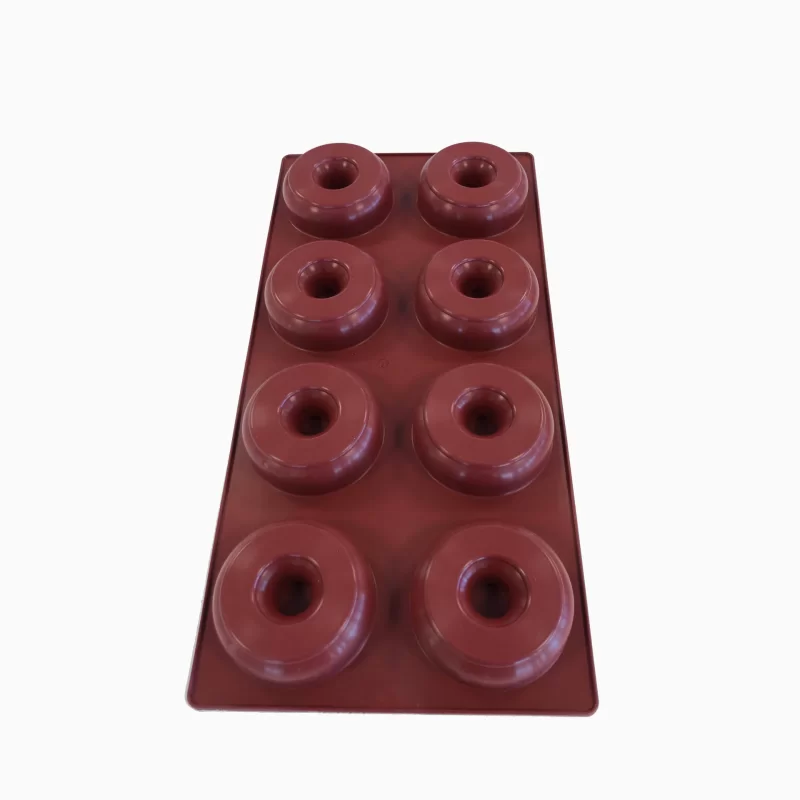 SILMAE Professional Silicone Pastry Mold - Bagel - Ø 89mm x 3.4mm – 328 ml - 8 cavity - Tray Size: 300 x 600 mm