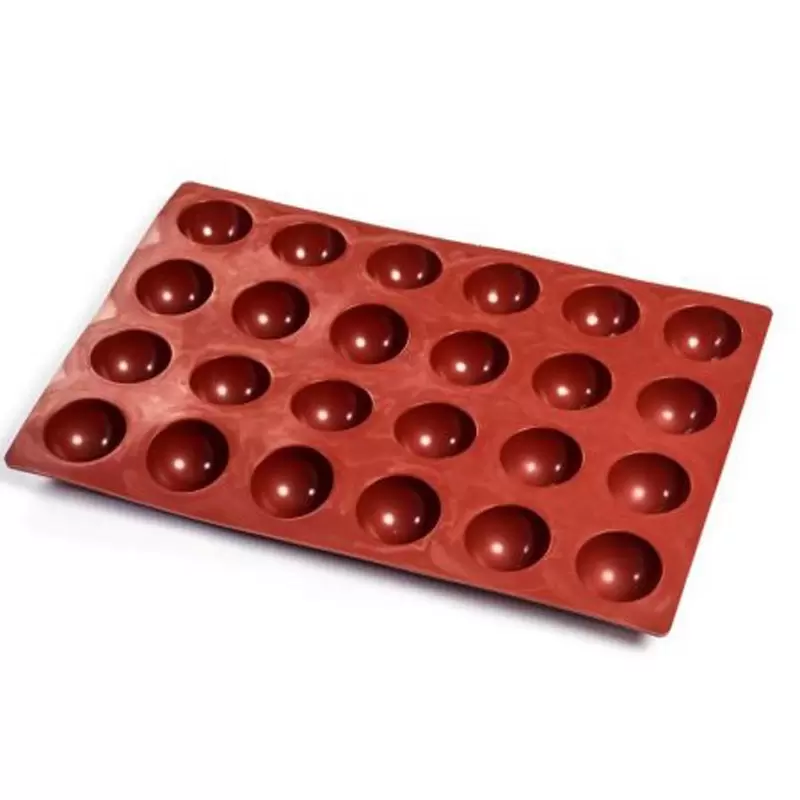 SILMAE Professional Silicone Pastry Mold - Half Sphere - Ø 70mm x 40mm – 110 ml - 24 cavity