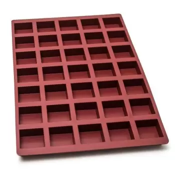 SILMAE Professional Silicone Pastry Mold - Cube - 63mm x 63mm x 31mm - 120ml - 35 cavity