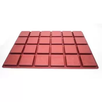 SILMAE Professional Silicone Pastry Mold - Square - 80mm x 80mm x 20mm - 125ml - 24 cavity