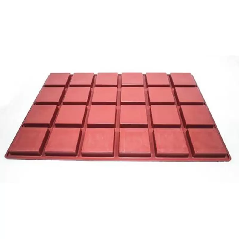 SILMAE Professional Silicone Pastry Mold - Square - 80mm x 80mm x 20mm - 125ml - 24 cavity