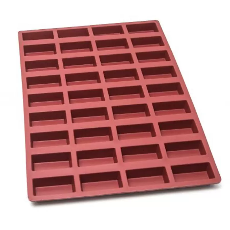 SILMAE Professional Silicone Pastry Mold - Square - 81.5mm x 43mm x 24mm - 72ml - 36 cavity