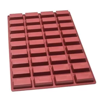 SILMAE Professional Silicone Pastry Mold - Square - 81.5mm x 43mm x 24mm - 72ml - 36 cavity