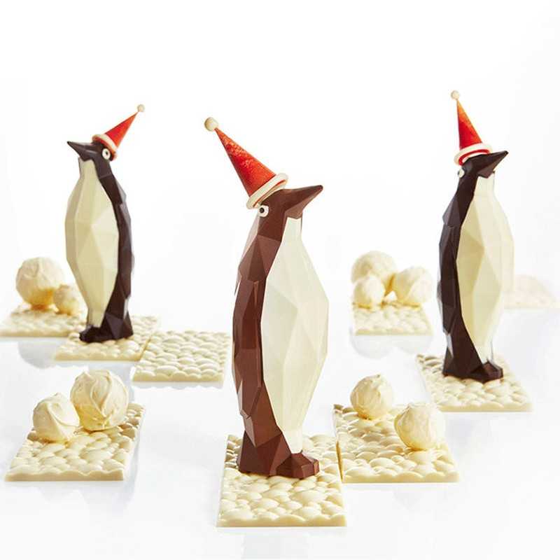 Tritan Polycarbonate Origami Penguin Chocolate Mold - 18cm x 7.1cm x 6.9cm - 125gr - 2 cavity