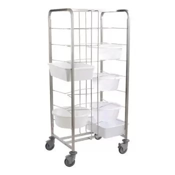 Matfer Bourgeat Stainless Steel Trolley for 16 Dough Containers - Clearance 18.5cm - 790mm x 590mm x h 1790mm