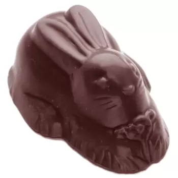Polycarbonate Chocolate Mold - Bunny /Hare Bouchee Chocolate Mold - 58x36x23mm - 27gr - 2x6 Cavity - 275x135x24mm