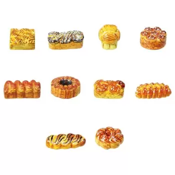 Feves Premium Assorted Galette des Rois Feves King Cakes Charms - Braids and Pigtails Brioche Collection - Pack of 100