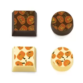 Chocolate Transfer Sheets - Funny Pumpkins 2 - Pack of 10 Sheets - 300 x 400 mm