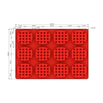 SILMAE Professional Silicone Pastry Mold - Waffle - Ø86mm - 91 ml - 12 cavity