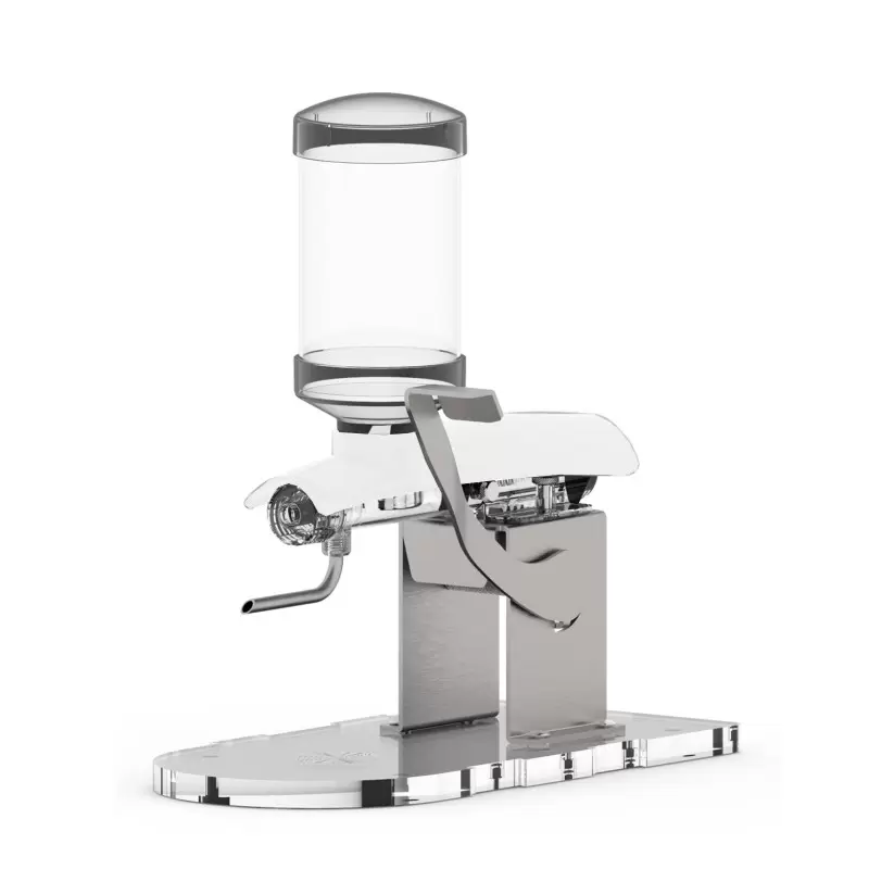 Base Jam or Custard Dispenser (Stainless Steel) - Classic Inox - 2kg Container - White Cover with Clear Base