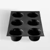 Sasa Demarle Flexipan Bastille Silicone 6 Cup Muffin Mold - 11.5" x 7.75" x 1.57" - 4.25oz