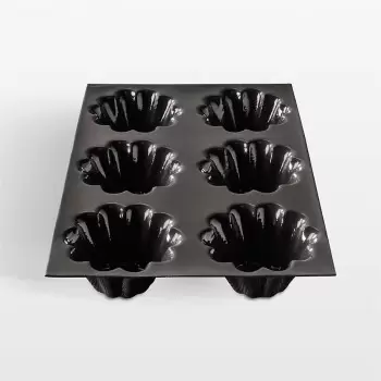 Sasa Demarle Flexipan Bastille Silicone Mini Brioche Mold - 7.75" x 11.5" x 1.73" - 1.38 oz - 6 cavity
