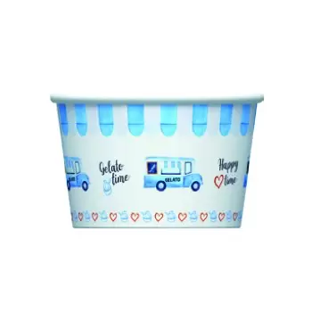 Gelato Ice Cream Paper Cups - Various Colors - 68 mm x 40 mm - 2.8 oz - 250 pcs