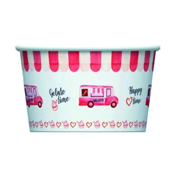 Gelato Ice Cream Paper Cups - Various Colors - 76 mm x 44 mm - 4 oz - 250 pcs