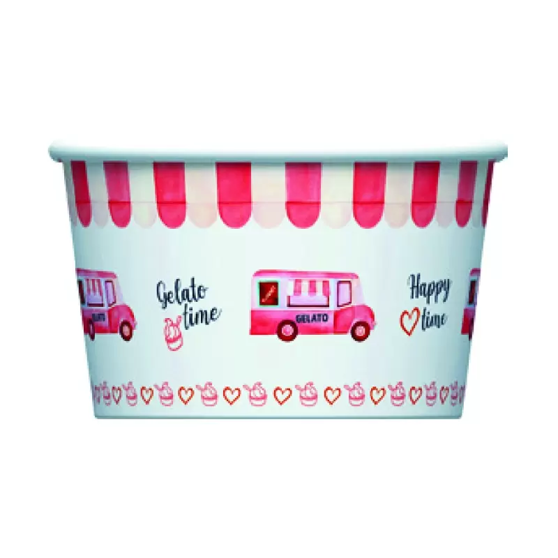 Gelato Ice Cream Paper Cups - Various Colors - 76 mm x 44 mm - 4 oz - 250 pcs