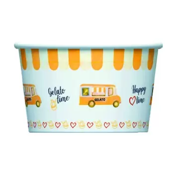 Gelato Ice Cream Paper Cups - Various Colors - 80 mm x 46 mm - 4.7 oz - 250 pcs