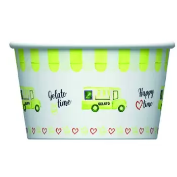 Gelato Ice Cream Paper Cups - Various Colors - 85 mm x 51 mm - 6.4 oz - 250 pcs