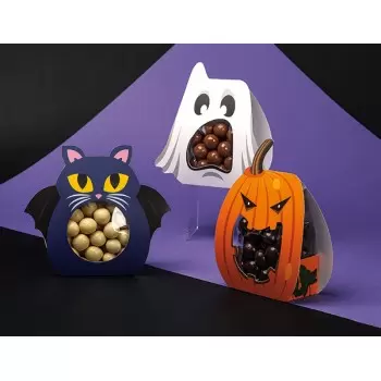Assorted Halloween Themed Small Confectionery Bags for candy and chocolates - 45 x 70 x 115 mm - pack of 48