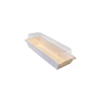 Pastry Chef's Boutique PCB-TG-CT-9.8x3 9.8X3x1.5 Balsa Wood Tray wi...