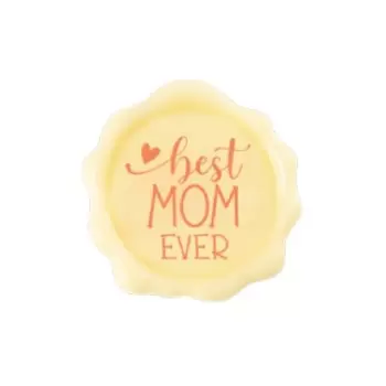Belgian Chocolate Decoration - Best Mom Ever - White - 120 pcs