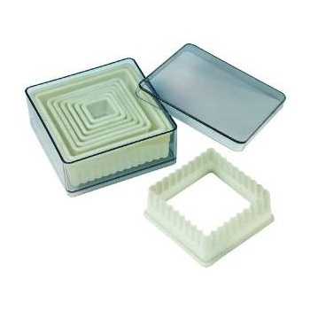 Fat Daddio's CKC-2051 Nylon & Fiberglass Cutter Set, Boxed, Square, 9 pc set Polyglass Cookie Cutters