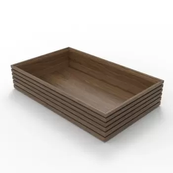 Craster BU_FF061 Craster Flow Walnut 1.1 Bento Tray 530 × 325 × 110 mm