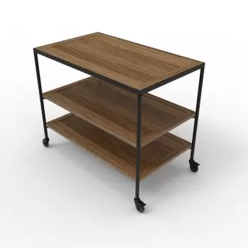 Craster TO_MOD31_WALN Craster Fare Trolley Walnut 1100 × 650 × 880 mm