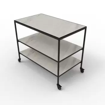 Craster TO_MOD31_B4245 Craster Fare Trolley Black Marble White Marb...
